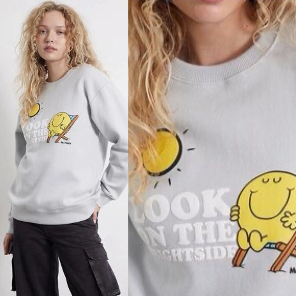 Mr. Men and Little Miss x Pac Sun Look on the Bright Side Mr. Happy Crewneck - S